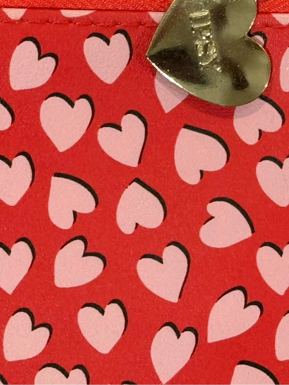 IPSY Pink Heart Print Makeup Bag Cosmetic Pouch Travel Organizer Zip Case ❤️